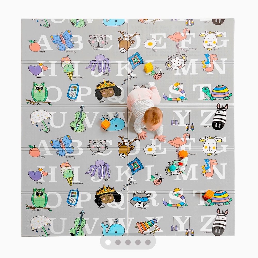 Regalo Kids Reversible Alphabet Foam Play Mat Animal Designs/Geometric 71”x77”